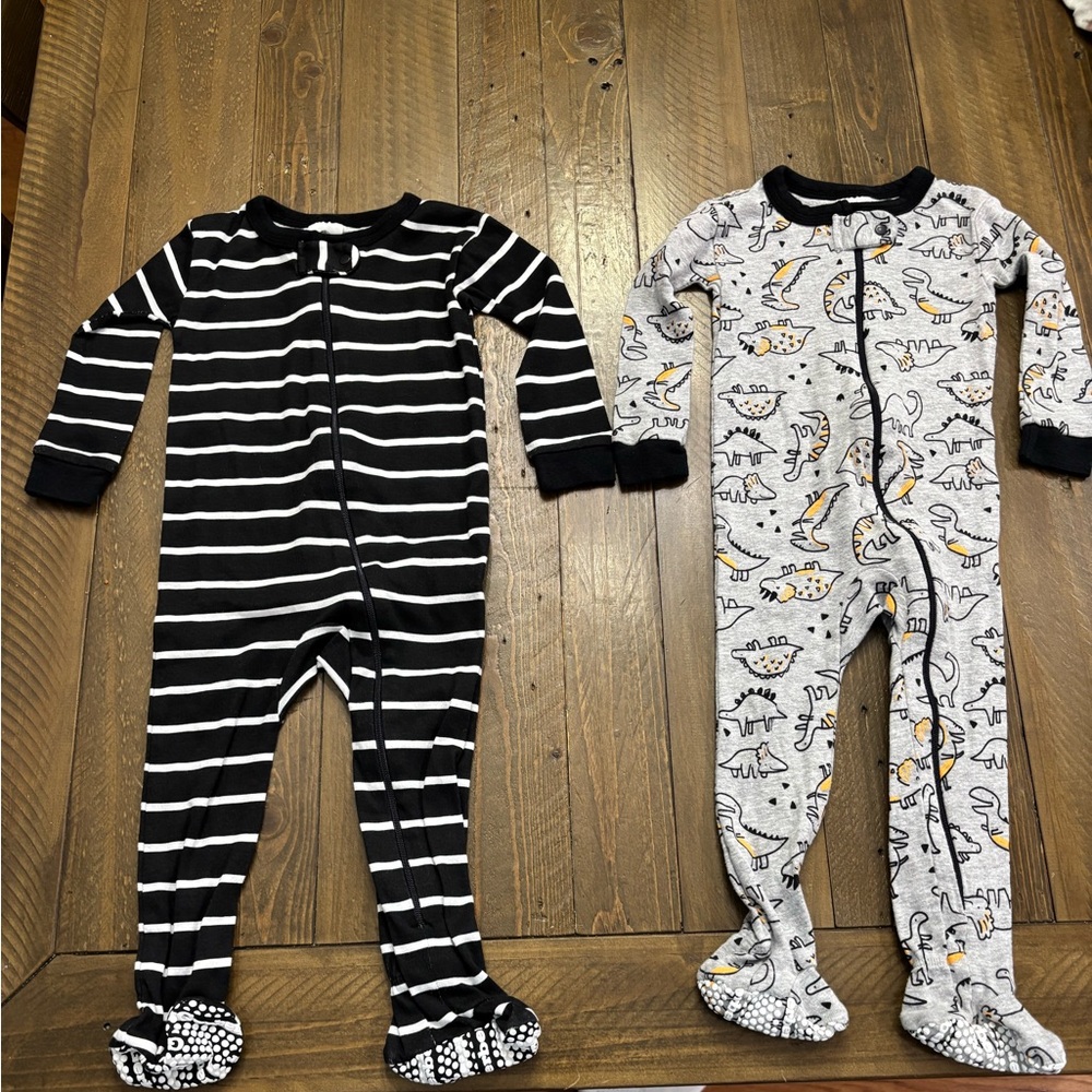 Gerber Black, Gray and White Footies Set of Two